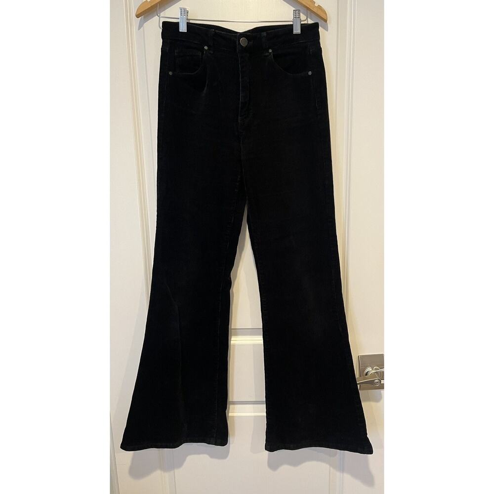 Black label super high waist wide leg corduroy pants Sz. 9 (W 30) black